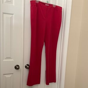 New York & Company Vibrant Red Flare Pants 16 Tall